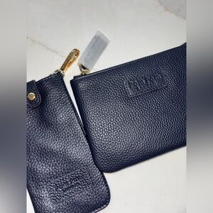 Pom Pom pompom London Chelsea Coin Purse navy blue + glasses case NEW